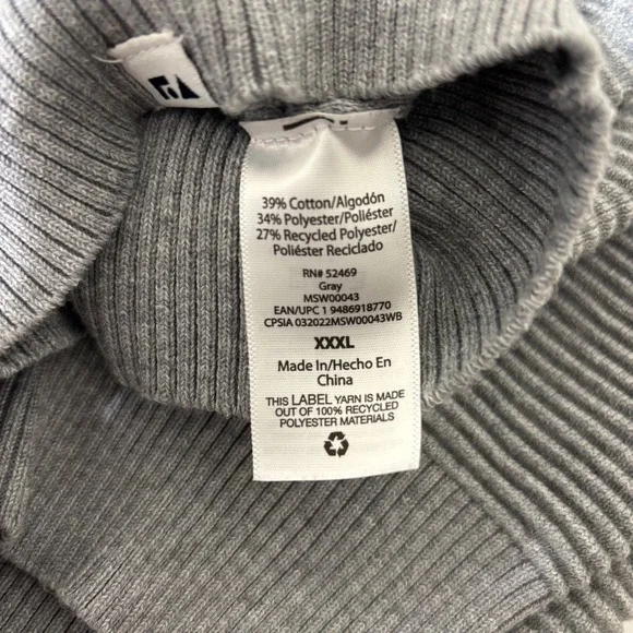 Gray Ribbed Crew Neck Pullover Sweater Size XXXL Workwear Neutral - Picture 7 of 13